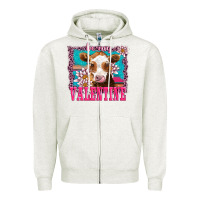 Oatmeal Heather be my valentine with guarnsey Zipper Hoodie - AdoDesignShop