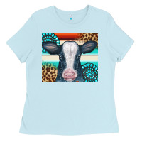 Baby Blue Cow Tumbler Ladies Tee - CowCowDesign