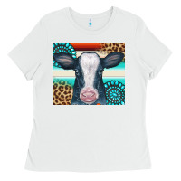 White Cow Tumbler Ladies Tee - CowCowDesign