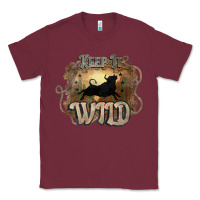 Burgundy Keep it wild western bull Classic Tee - HowdyJamesFarm