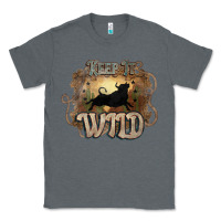 Charcoal Heather Keep it wild western bull Classic Tee - HowdyJamesFarm