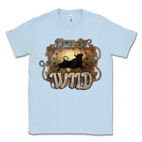 Dusty Blue Keep it wild western bull Classic Tee - HowdyJamesFarm