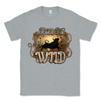 Heather Grey Keep it wild western bull Classic Tee - HowdyJamesFarm