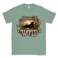 Sage Keep it wild western bull Classic Tee - HowdyJamesFarm