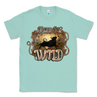 Seafoam Keep it wild western bull Classic Tee - HowdyJamesFarm