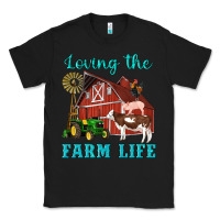 Black western loving the farm life barn cow pig rooster tractor wind wheel Classic Tee - Artiststas
