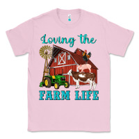 Bubblegum Pink western loving the farm life barn cow pig rooster tractor wind wheel Classic Tee - Artiststas