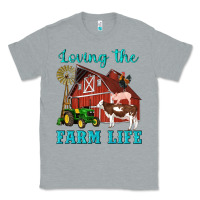 Heather Grey western loving the farm life barn cow pig rooster tractor wind wheel Classic Tee - Artiststas