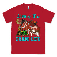 Red western loving the farm life barn cow pig rooster tractor wind wheel Classic Tee - Artiststas