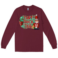 Burgundy Christmas Can't Touch This Elf Long Sleeve Tee - FaDigitalArtStudio