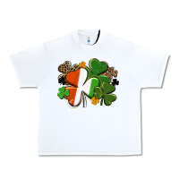 White Irish flag shamrock St. Patricks Day Urban Heavy Tee - FaDigitalArtStudio