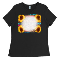 Black Serape Bleached Sunflowers Leopard Background Ladies Tee - CowCowDesign