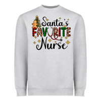 Heather Grey santa's favorite nurse Heavyweight Sweatshirt - AdoDesignShop