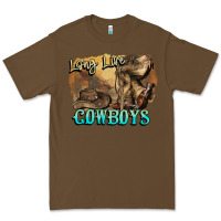 Cacao Long live Cowboys boots hat Premium Tee - HowdyJamesFarm