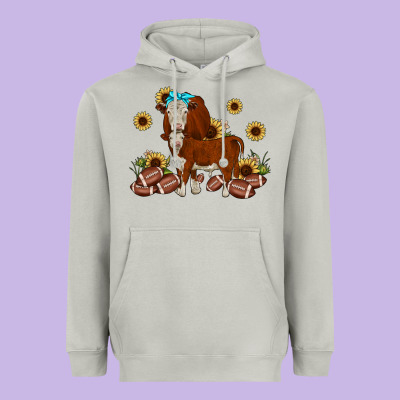 Football Hereford Sunflower Heavyweight Hoodie Designed By Jahusdesignshop
