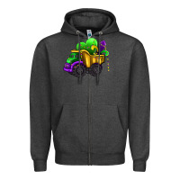 Charcoal Heather loads of mardi gras truck Zipper Hoodie - AdoDesignShop