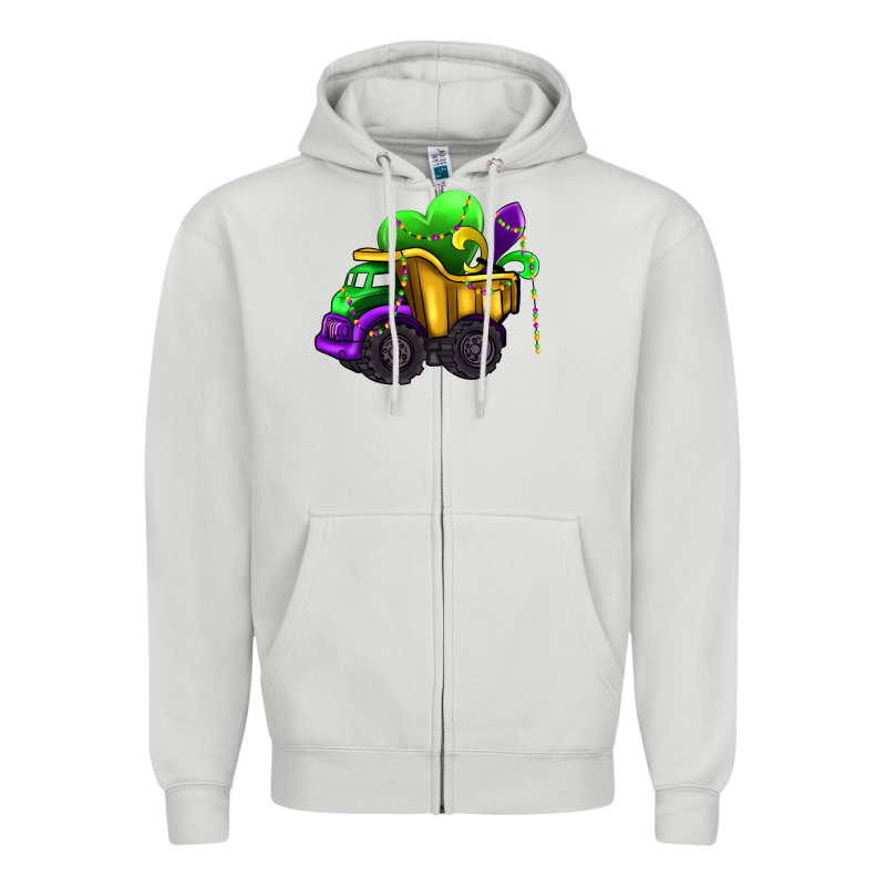 Loads Of Mardi Gras Truck Zipper Hoodie by AdoDesignShop | Teevron