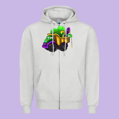 Loads Of Mardi Gras Truck Zipper Hoodie Designed By Adodesignshop