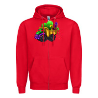 Red loads of mardi gras truck Zipper Hoodie - AdoDesignShop