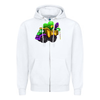 White loads of mardi gras truck Zipper Hoodie - AdoDesignShop