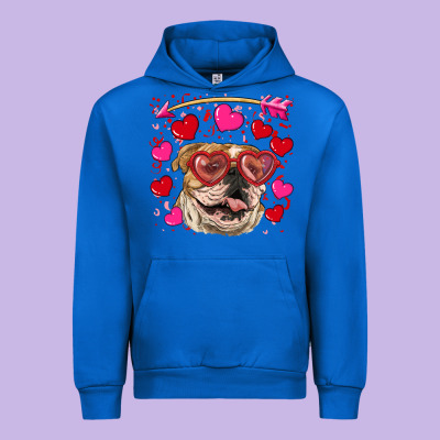 Valentine's Day  Brown English Bulldog Urban Hoodie Designed By Ranaportraitstore