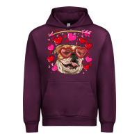Mauve Wine valentine's day  brown english bulldog Urban Hoodie - RanaPortraitStore