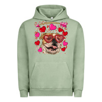 Pigment Oil Green valentine's day  brown english bulldog Urban Hoodie - RanaPortraitStore