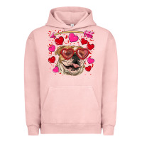 Pigment Salmon valentine's day  brown english bulldog Urban Hoodie - RanaPortraitStore