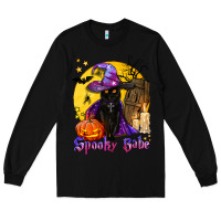 Black spooky babe black witch cat Long Sleeve Tee - BundleAndBundleShop