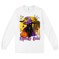 White spooky babe black witch cat Long Sleeve Tee - BundleAndBundleShop