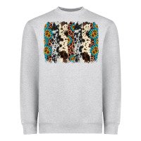 Heather Grey cowhide leopard gemstone brushstroke Heavyweight Sweatshirt - AdoDesignShop