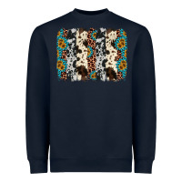 Navy cowhide leopard gemstone brushstroke Heavyweight Sweatshirt - AdoDesignShop