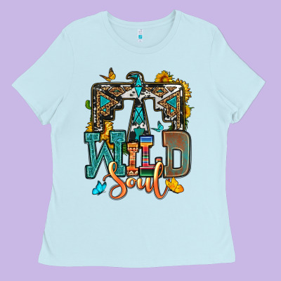 Western Wild Soul Ladies Tee Designed By Oliviacreatesart