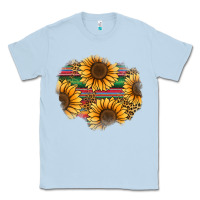 Dusty Blue sunflower leopard serape patch Classic Tee - Jasminsmagicworld