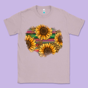Sunflower Leopard Serape Patch Classic Tee Designed By Jasminsmagicworld