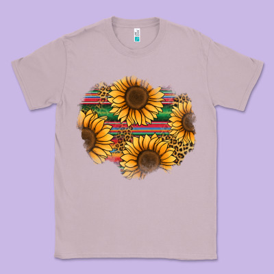 Sunflower Leopard Serape Patch Classic Tee Designed By Jasminsmagicworld