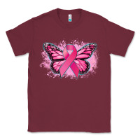 Burgundy Cancer ribbon butterfly Cancer Awareness Classic Tee - HowdyJamesFarm