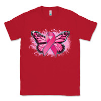Red Cancer ribbon butterfly Cancer Awareness Classic Tee - HowdyJamesFarm