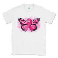 White Cancer ribbon butterfly Cancer Awareness Classic Tee - HowdyJamesFarm