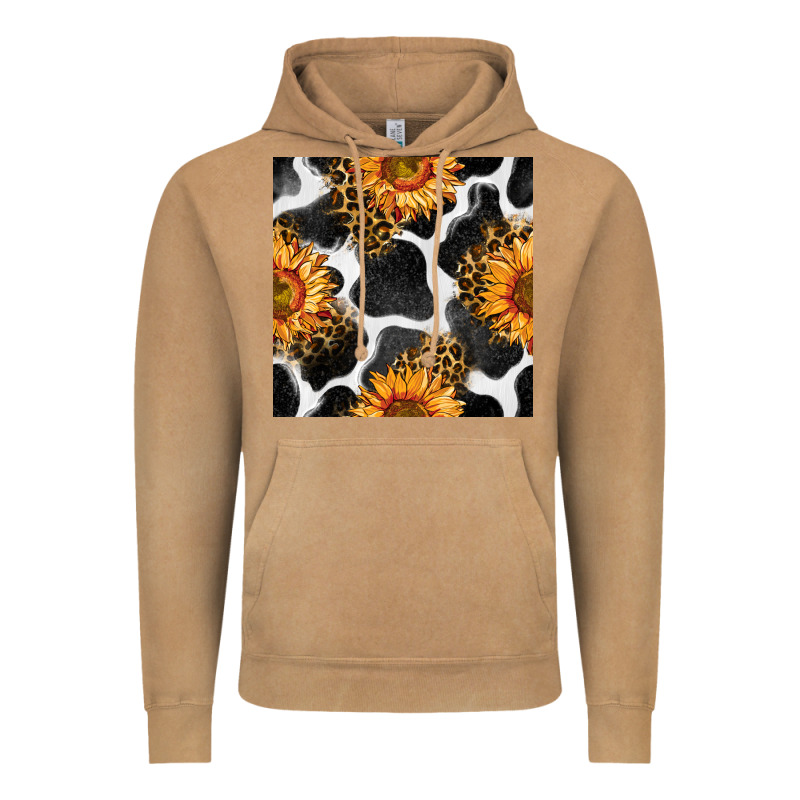 Cowhide Leopard Sunflower Seamless Pattern Vintage Hoodie by BundleAndBundleShop | Teevron