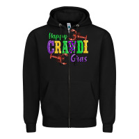 Black happy mardi gras with lobster Zipper Hoodie - AdoDesignShop