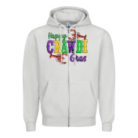 Dove Grey happy mardi gras with lobster Zipper Hoodie - AdoDesignShop