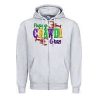 Heather Grey happy mardi gras with lobster Zipper Hoodie - AdoDesignShop
