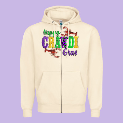 Happy Mardi Gras With Lobster Zipper Hoodie Designed By Adodesignshop