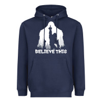 Navy bigfoot t  shirt believe this t  shirt Heavyweight Hoodie - linhVisuals