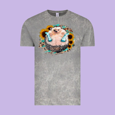 Sunflower Leopard Hedgehog Vintage Tee Designed By Jasminsmagicworld