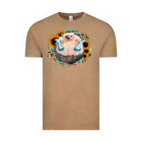 Vintage Coffee Sunflower Leopard Hedgehog Vintage Tee - Jasminsmagicworld