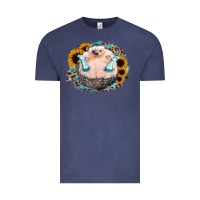 Vintage Denim Sunflower Leopard Hedgehog Vintage Tee - Jasminsmagicworld