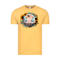 Vintage Mustard Sunflower Leopard Hedgehog Vintage Tee - Jasminsmagicworld