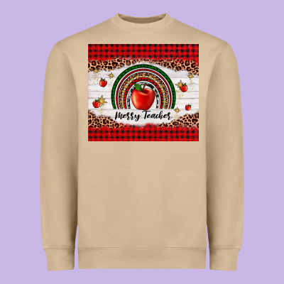 Merry Teacher Heavyweight Sweatshirt Designed By Adodesignshop